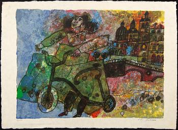 Theo Tobiasse, lithograph in colours signed and numbered 39/150.