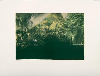 Ola Billgren, color lithograph, signed -83 trail print.