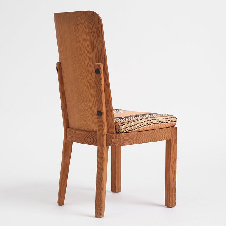 Axel Einar Hjorth, a stained pine 'Lovö' chair, Nordiska Kompaniet, Sweden 1930s.