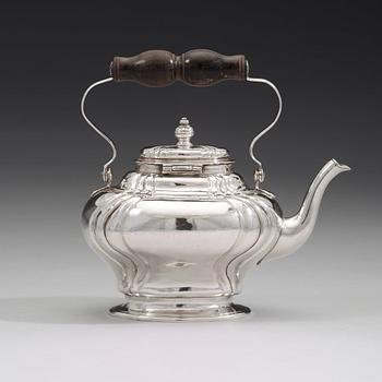 A Swedish mid 18th century  silver tea-pot, mark of Petter Lund, Stockholm 1750.