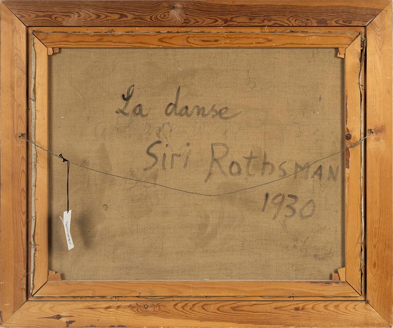 Siri Rathsman, olja på duk, signerad, även signerad och daterad 1930 a tergo.