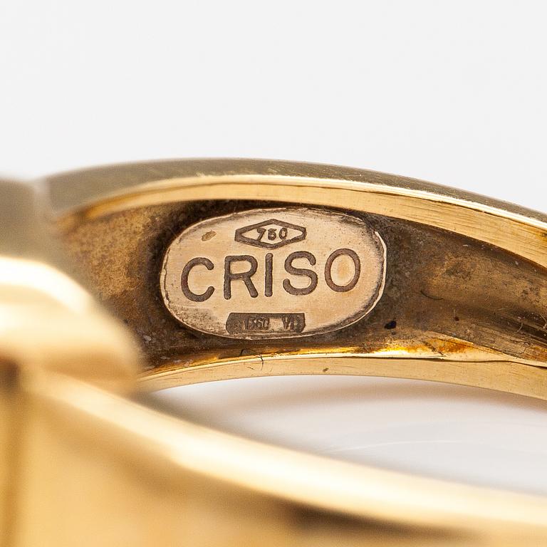 An 18K gold ring with a lapis lazuli. France.