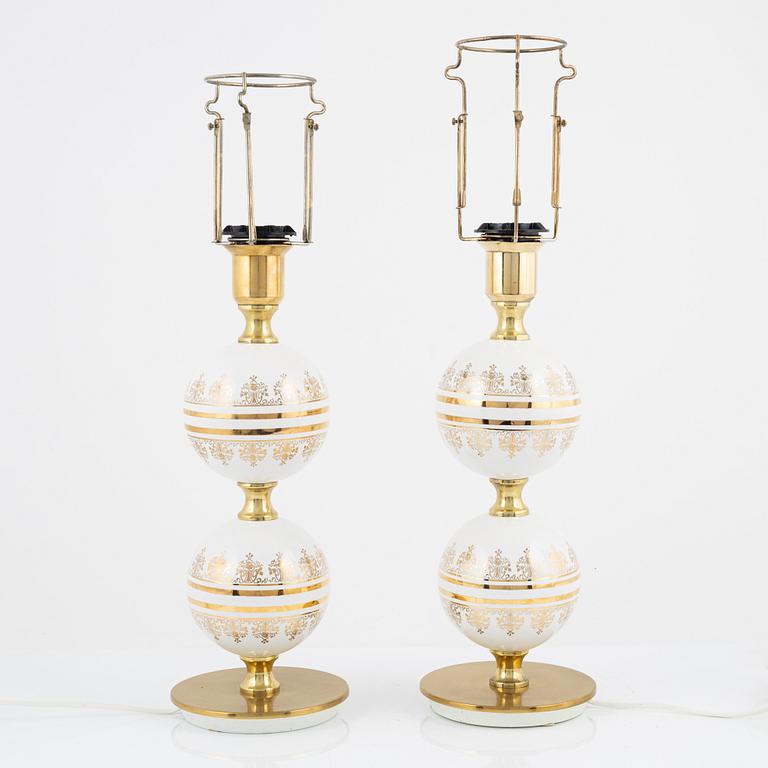 A pair of table lights, Tranås Stilarmatur, 1970's.