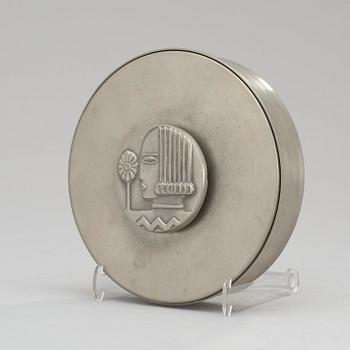 A Sylvia Stave pewter jewellery box, C.G. Hallberg, Stockholm 1934.