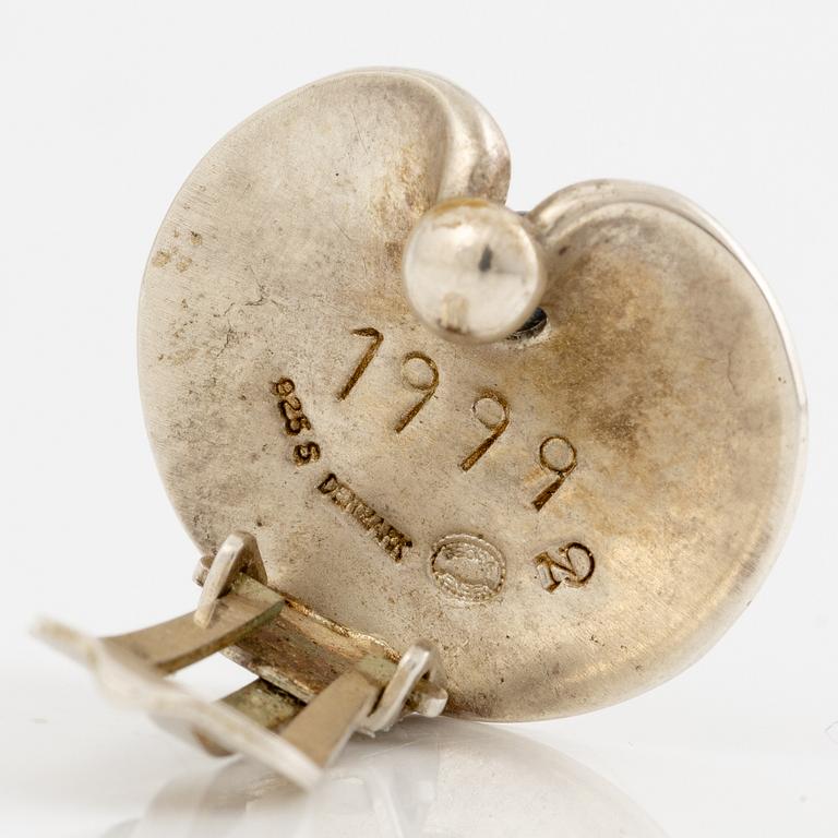 Georg Jensen, design Nanna Ditzel, earrings, a pair, silver with hematite.