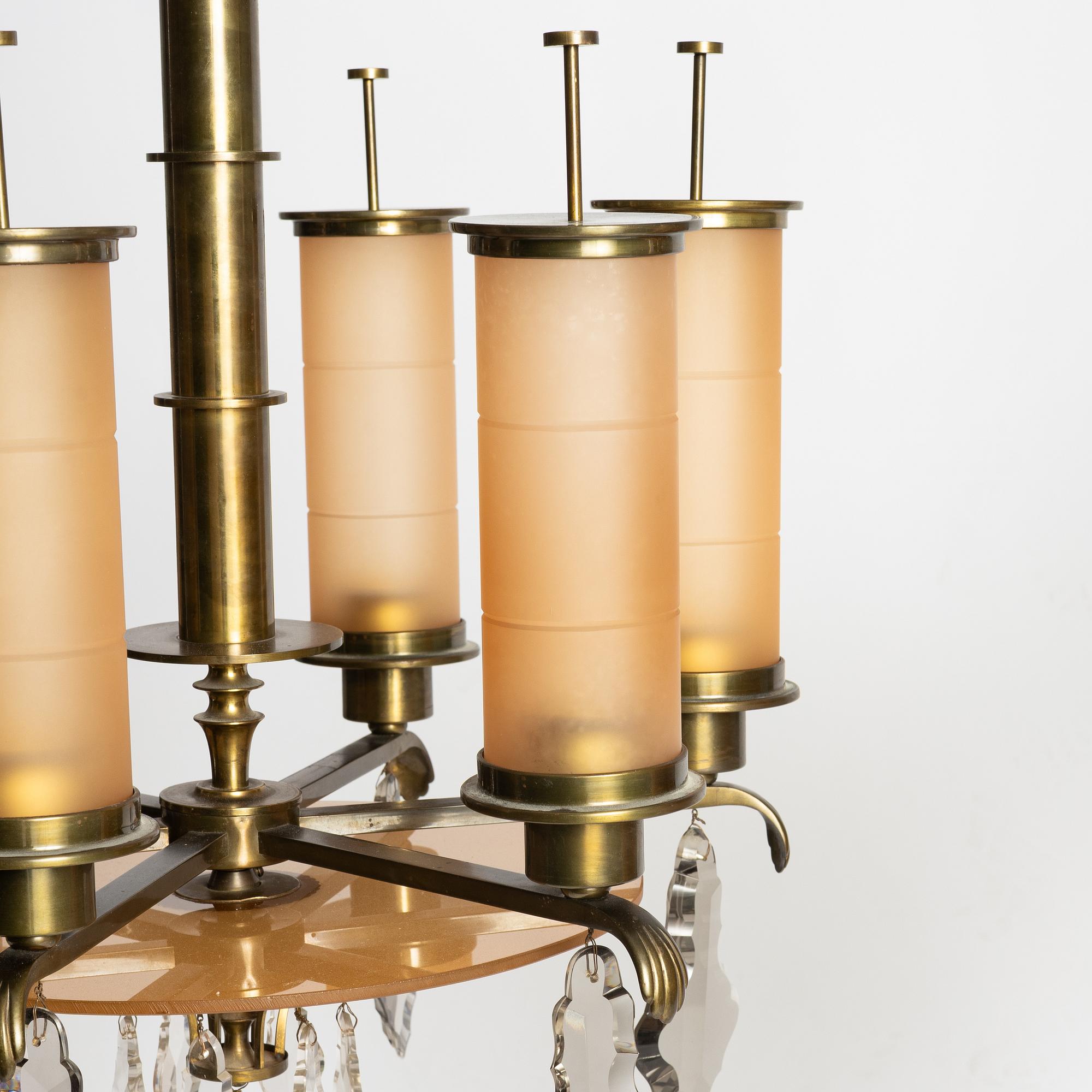 Harald Notini, a ceiling lamp model 10023, Arvid Böhlmarks Lampfabrik, Stockholm, 1930s.