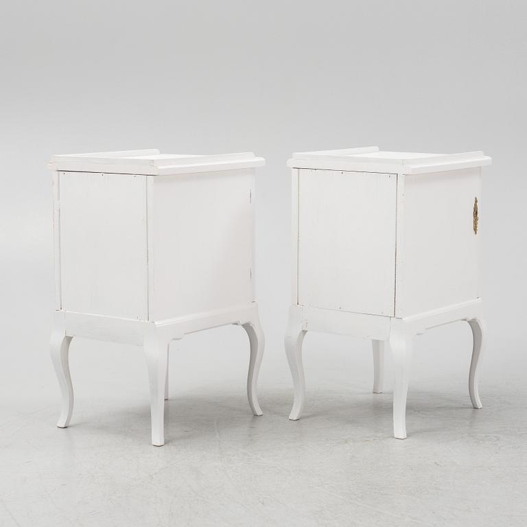 A painted pair of beside tables, early 20th Century.