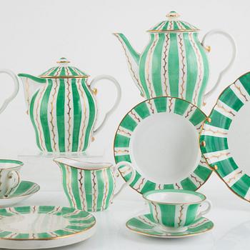 Wilhelm Kåge, a porcelain coffee and tea service, 'Grön Slinga', Gustavsberg (43 pieces).