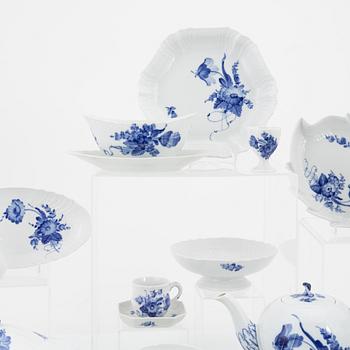 A porcelain coffee and dinner service, 116 pieces, 'Blue flower', Royal Copenhagen, Denmark.