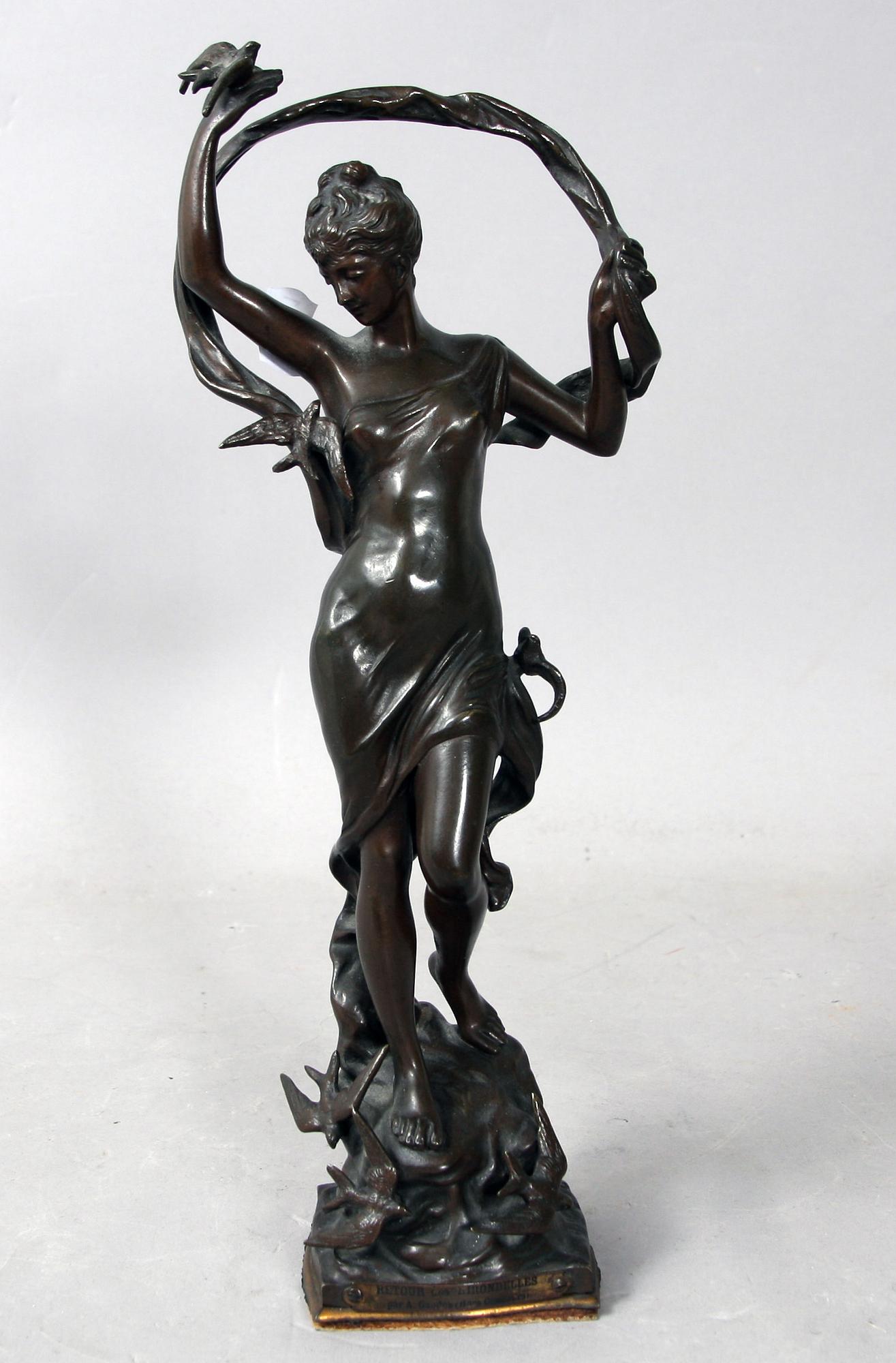 SKULPTUR, brons. Efter A.Gaudez.