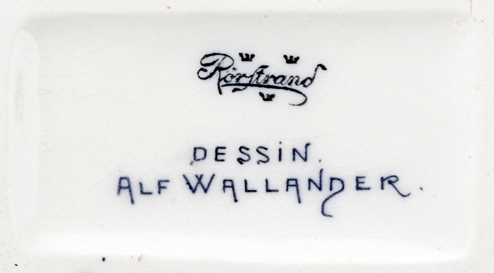 VASER, ett par, flintgods, jugend, dessin Alf Wallander Rörstrand, 1900-talets början.