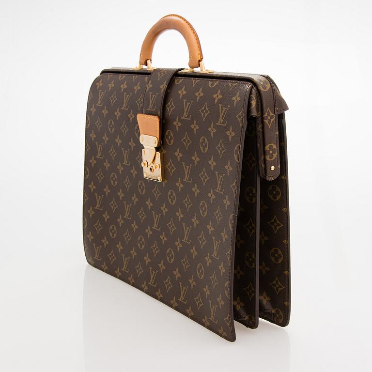 Louis Vuitton, a monogram canvas 'Serviette Fermoir' briefcase.