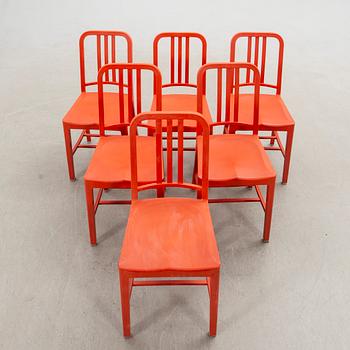 Stolar, 6 st, "111 Navy Chair", Emeco & Coca-Cola. USA 2000-tal.