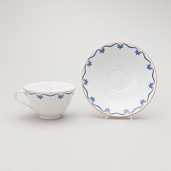 A 'Mårbacka' set of dinnerware and teacups, circa 32 pieces, Rörstrand Sweden, latter half of the 20th Century.