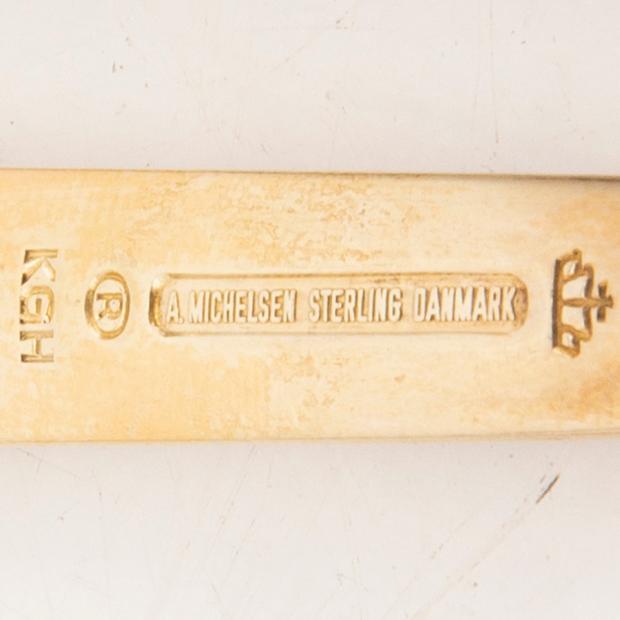 A Michelsen bestick 24 dlr förgyllt silver och emalj Danmark.