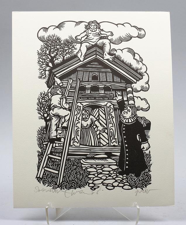 EHRÉN, SVENOLOV. Linoleumsnitt, 17 st, sign. PT.