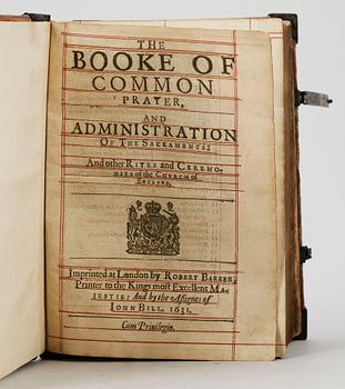 BÖNBOK MED BIBEL, "The Booke of Common prayer and administration of ...", Robert Barker/John Bill London 1631.