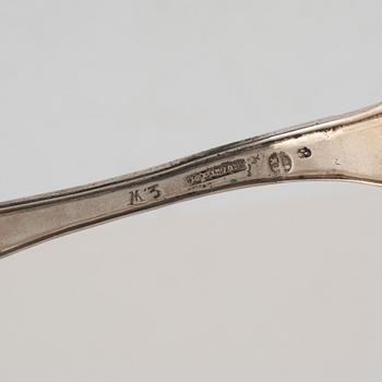 Eight Swedish Silver Spoons, 19th Century.