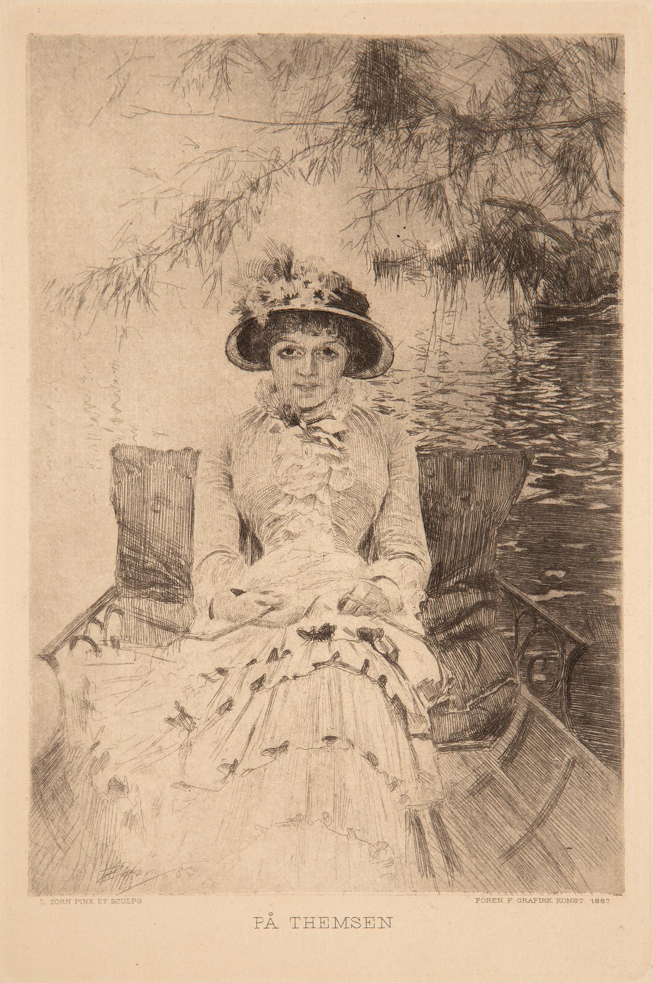 Anders Zorn, etsning, 1883, ur den osignerade  upplagan om 275 ex för Föreningen för Grafisk Konst 1887.