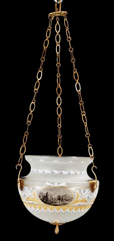 A hanging-lamp in the late gustavian style. 19/20 th century.