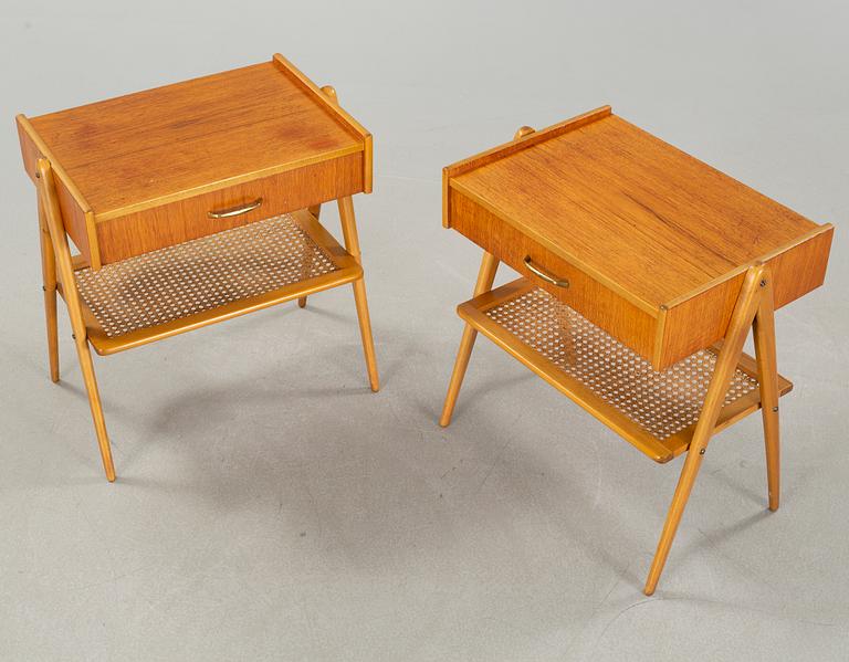 A pair of mid 20th century bedside tables.