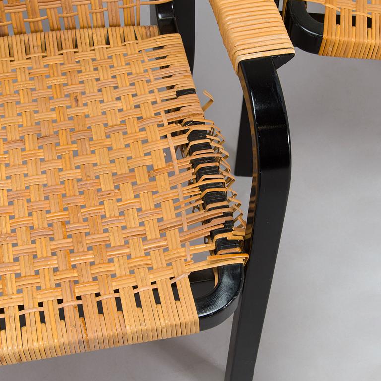 Alvar Aalto, karmstolar, 4 st, modell 45, för Artek 1970-tal.