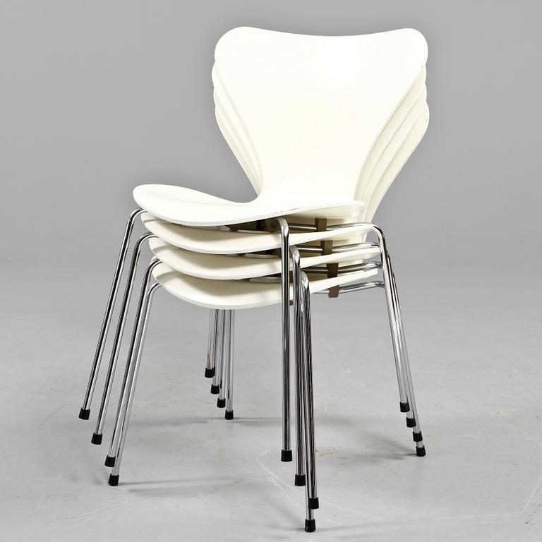 STOLAR, 4 st, "Sjuan", Arne Jacobsen, Fritz Hansen, 1986.