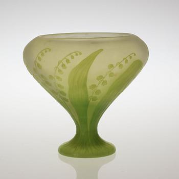 A Karl Lindeberg Art Nouveau cameo glass vase, Kosta.