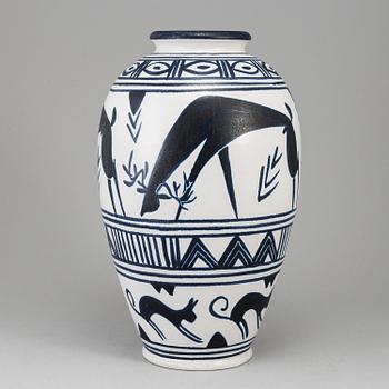 METTE DOLLER, a earthenware vas, Höganäs, 1950's.