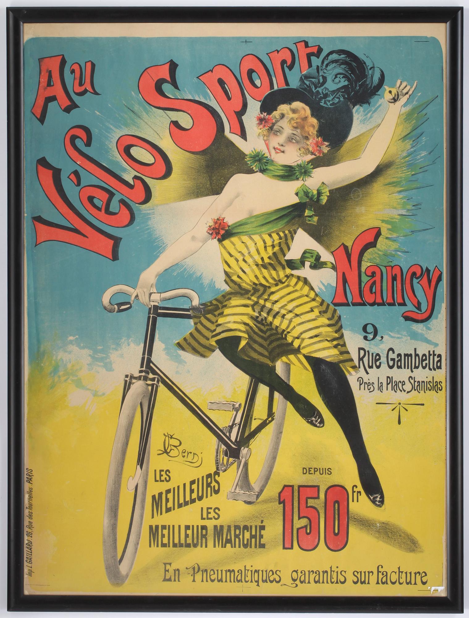 AFFISCH, "Au Vélo Sport", 1800-tal.