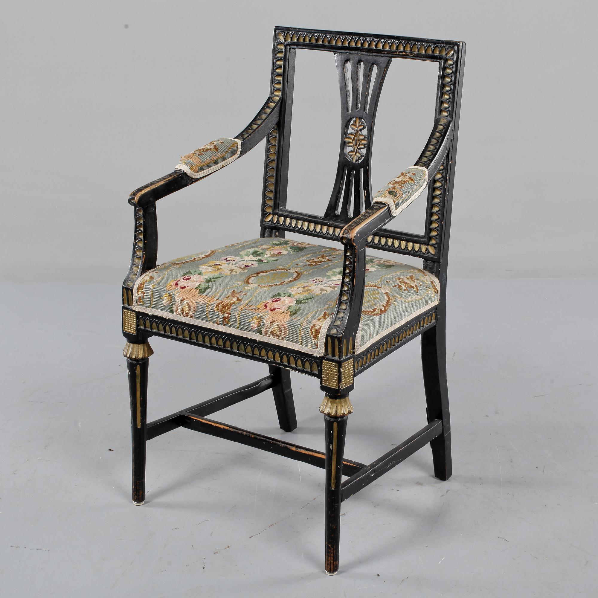 KARMSTOL, gustaviansk, 1800-talets första hälft.