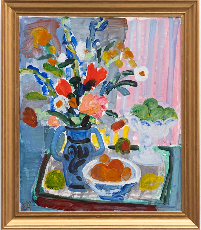 Erling Ärlingsson, Flower Still Life with Fruit Bowls.