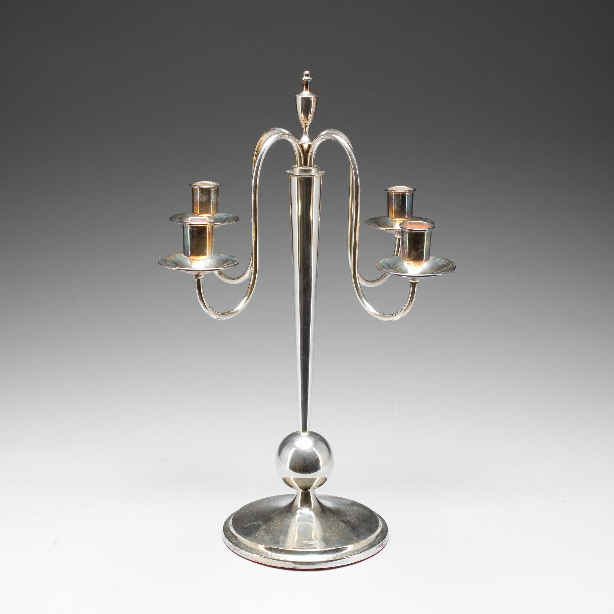 KANDELABER, nysilver.  CG Hallberg, Stockholm.