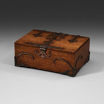 948. A Fabergé wood and silver casket, work master Anders Nevalainen, St. Petersburg.