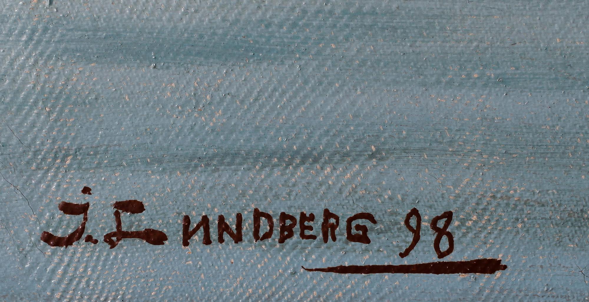 OKÄND KONSTNÄR, olja på duk, signerad J. Lundberg och daterad 98.