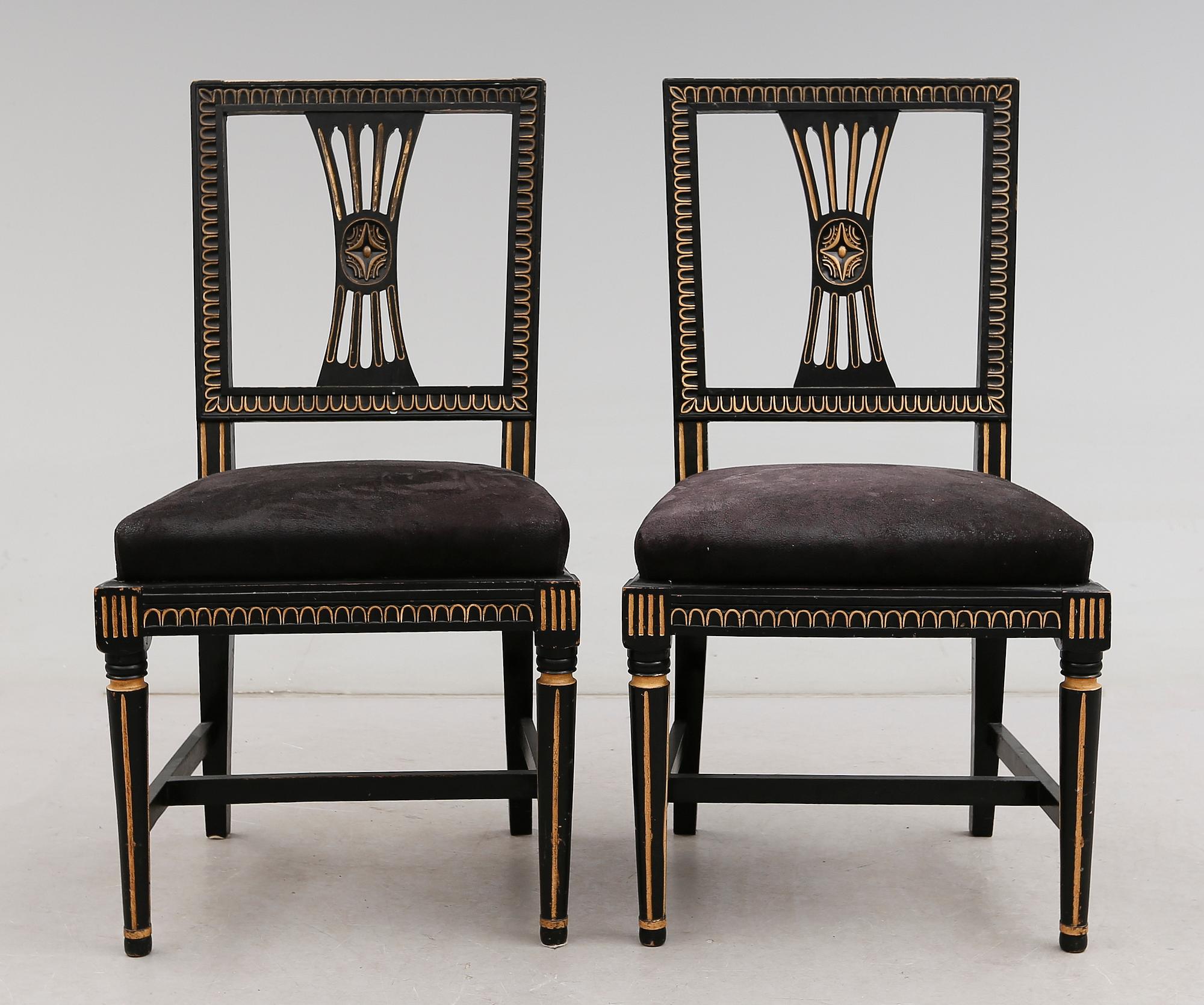STOLAR, 1 par, gustaviansk stil, 1900-talets första hälft.