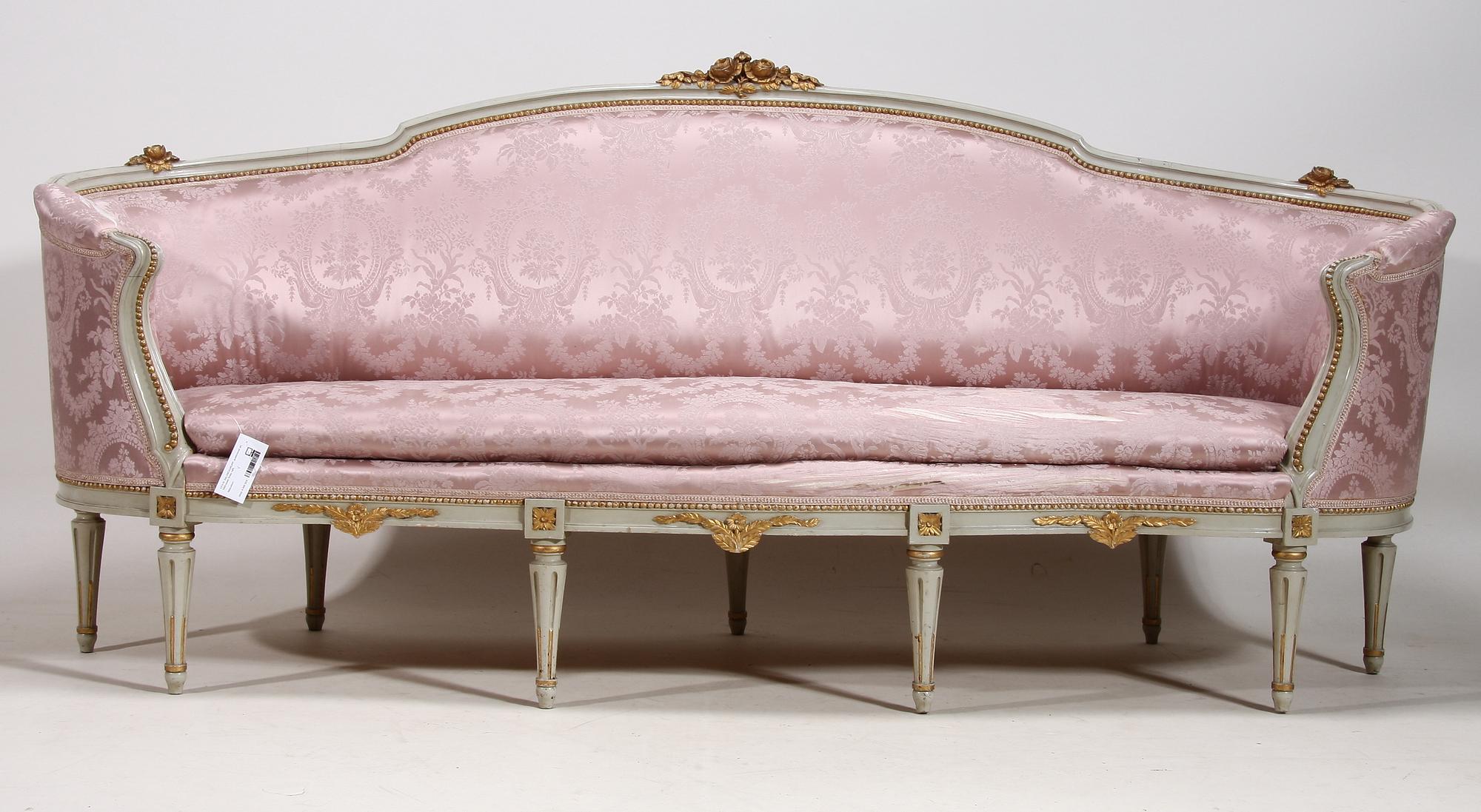 SALONGSGRUPP, 8 delar, gustaviansk stil, 1900-talets första hälft.