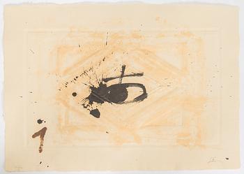 Antoni Tàpies, Mapp med etsningar och färglitografier, 5 st.