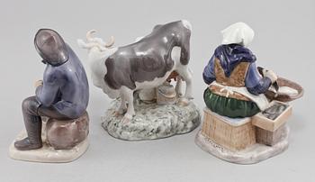 FIGURINER, 3 st, porslin, Bing & Gröndahl, 1900-talets andra hälft.