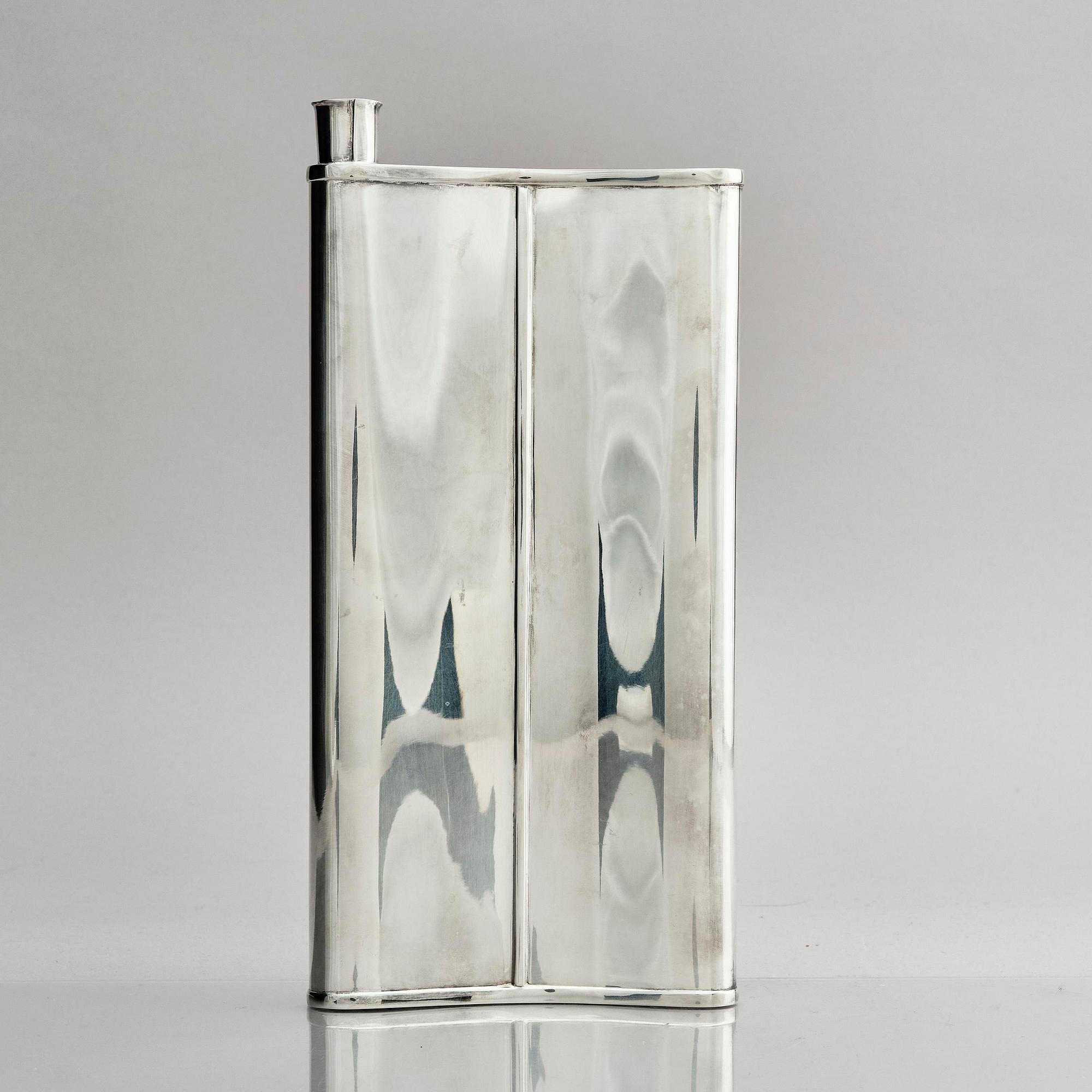 A large silver hip flask, Kultakeskus, Hämeenlinna, Finland 1970.
