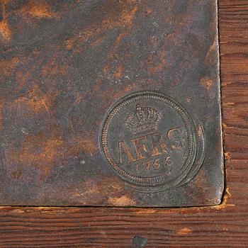 PLÅTMYNT, koppar, 4 Daler, Adolf Fredrik av Sverige, 1755.