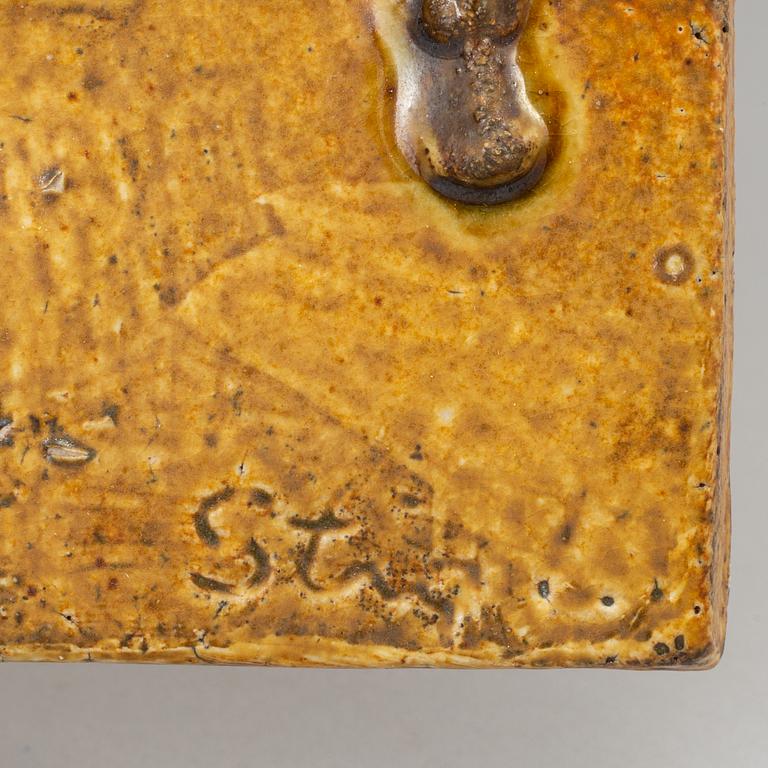 STIG LINDBERG, relief, stoneware, Gustavsberg. Signed.