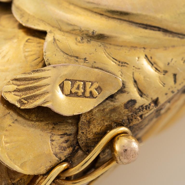 Collier med hängen i form av fiskar, 14K guld.