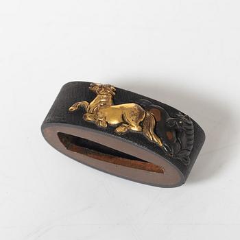 Fuchi and kashira, pair, Meiji, unsigned.