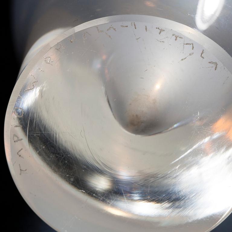 VAS, glas, "Fiskblåsa" signerad Tapio Wirkkala Iittala.