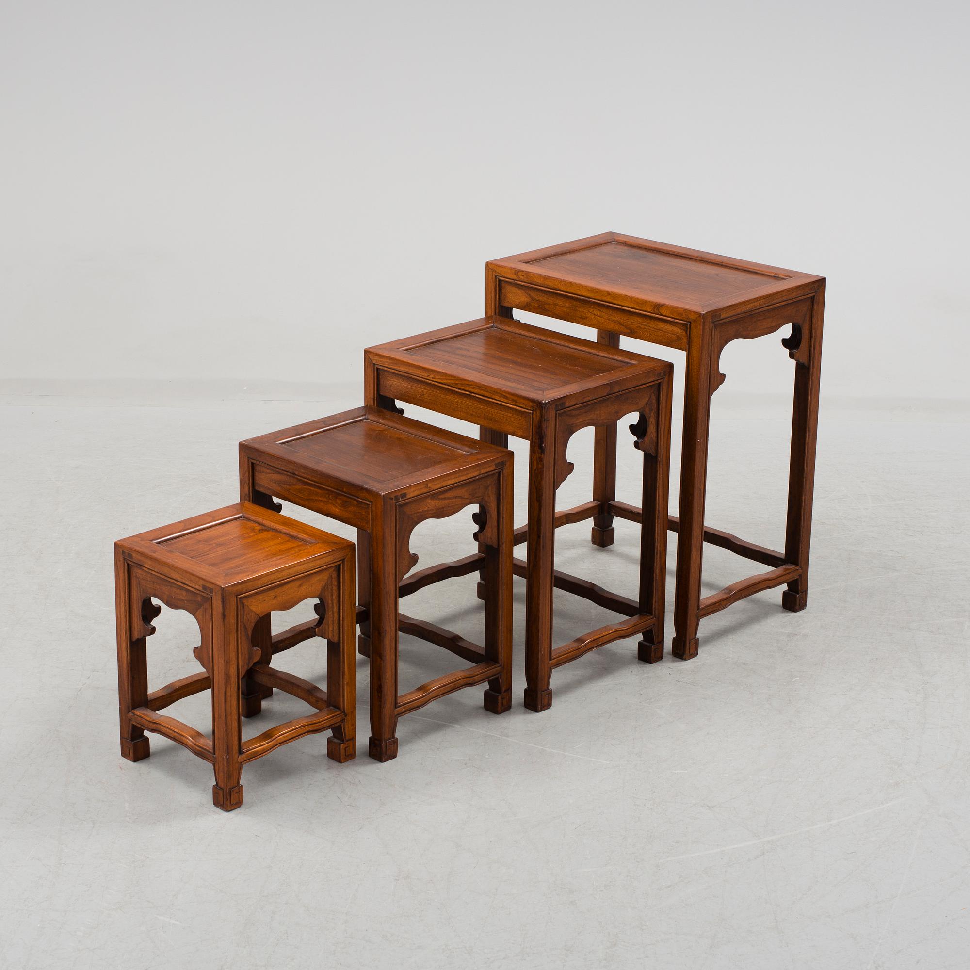 A set of three 20th ce chinese tables.