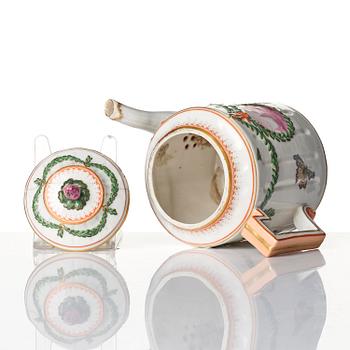 A Marieberg tea pot with cover, circa 1780.