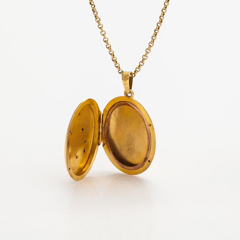 Halsband med medaljong, 18K guld.
