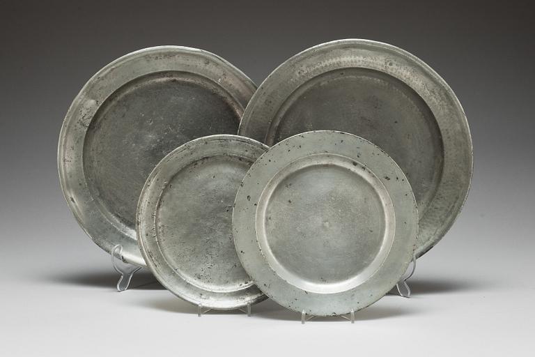 FAT, 4 st. Tenn. Sverige 1800/1700-tal.