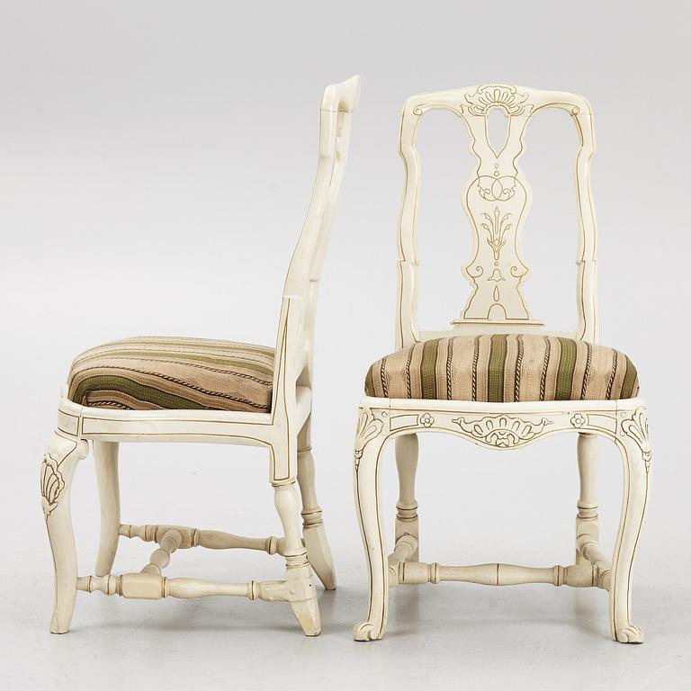 Two similar Rococo chairs, second half of the 18th century.